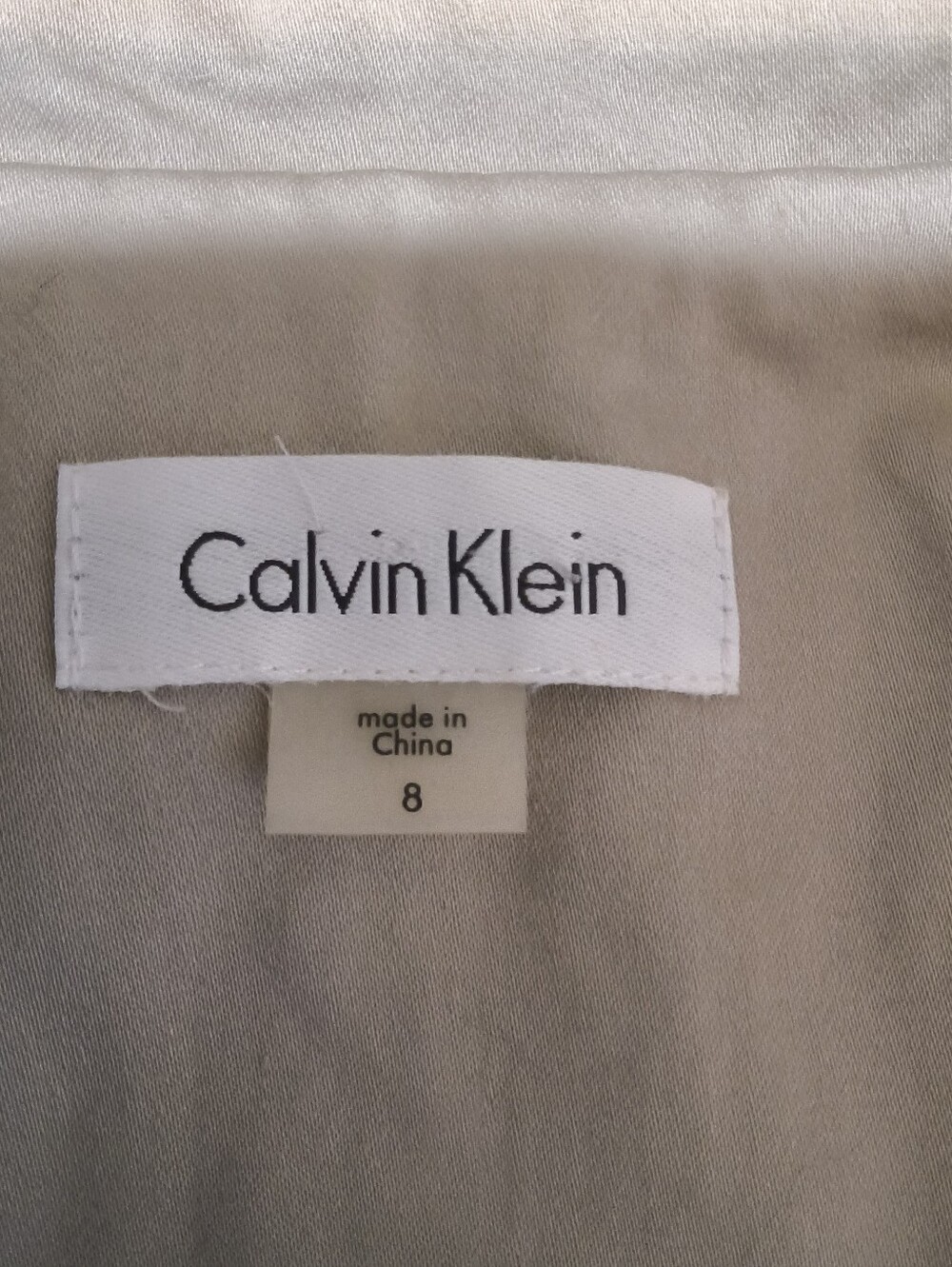 Calvin Klein Sleeveless Trench Dress Sz 8 Beige Belted Midi Dress Quite Luxury - Picture 5 of 12